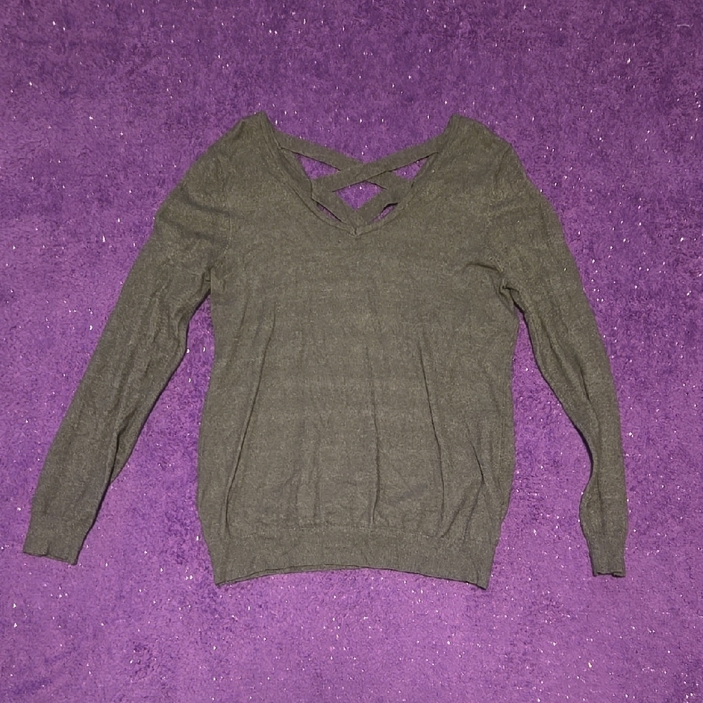 Elegant Charcoal V-Neck Sweater